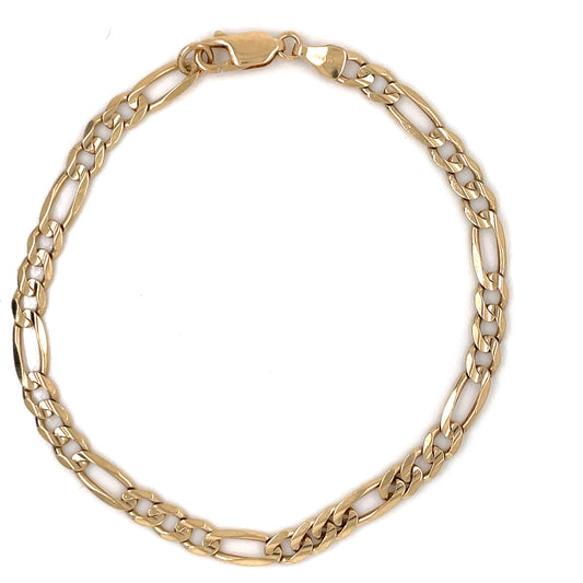 Heirloom 9ct Gold Figaro 20cm Bracelet HB02