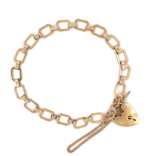 Heirloom 9ct Gold Open Rectangular Link Bracelet HB04