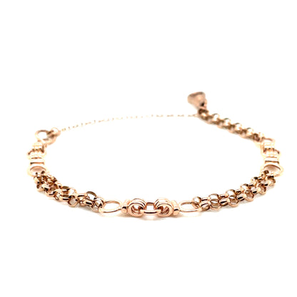 Heirloom 9ct Rose Gold Double Belcher Bracelet HB05