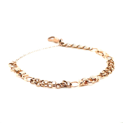 Heirloom 9ct Rose Gold Double Belcher Bracelet HB05