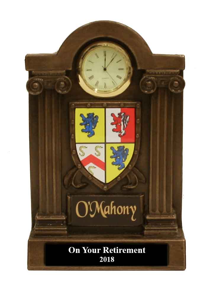 Bronze Small Single Family Crest Clock HC4