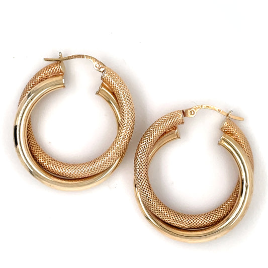 Heirloom 9ct Gold Twisted Hoop Earrings HE08