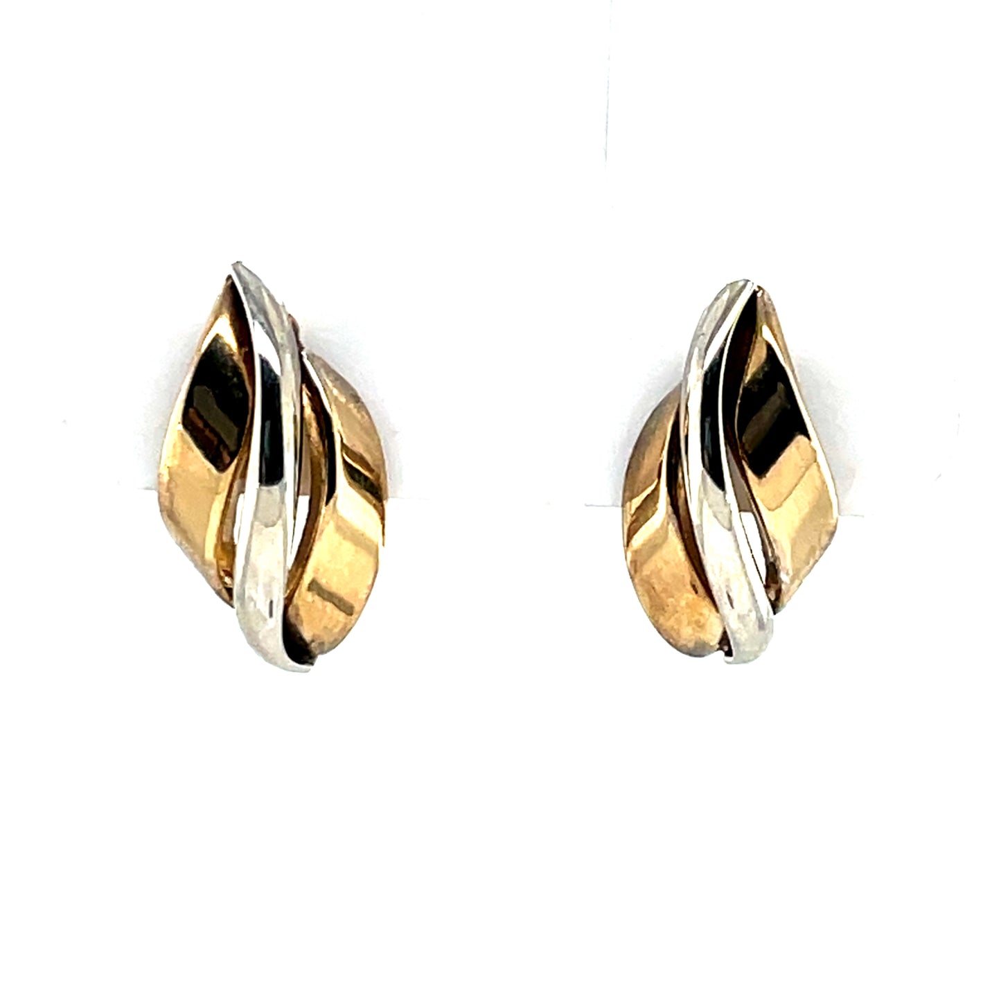 Heirloom 9ct Gold Two-tone Twist Stud Earrings HE09