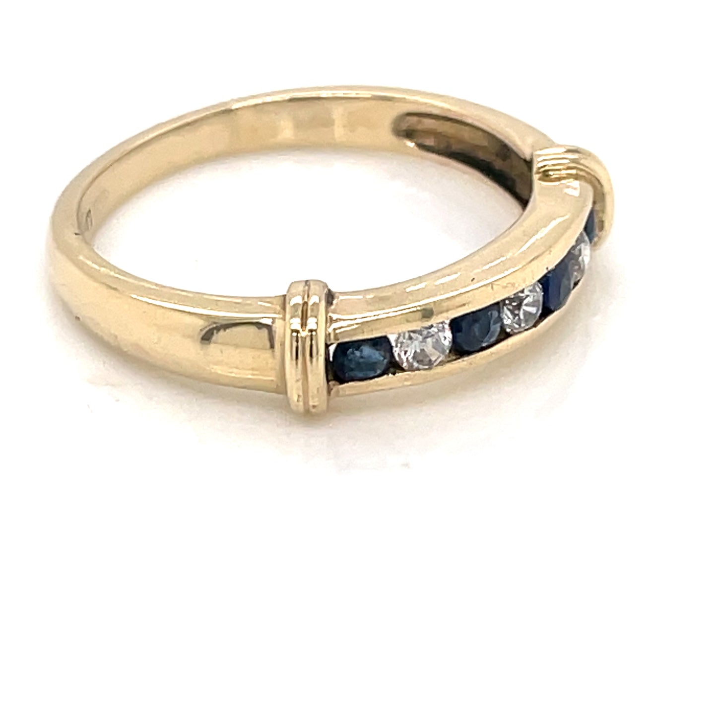 Heirloom 9ct Gold Real Sapphire & CZ Eternity Ring  HR09