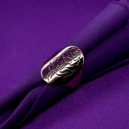 Heirloom 9ct Gold Oval Rose Ring HR11