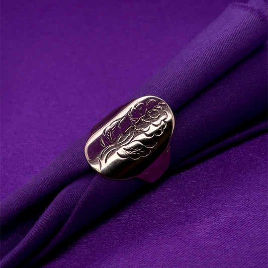 Heirloom 9ct Gold Oval Rose Ring HR11