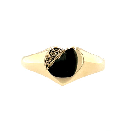 Heirloom 9ct Gold Heart Signet Ring HR13