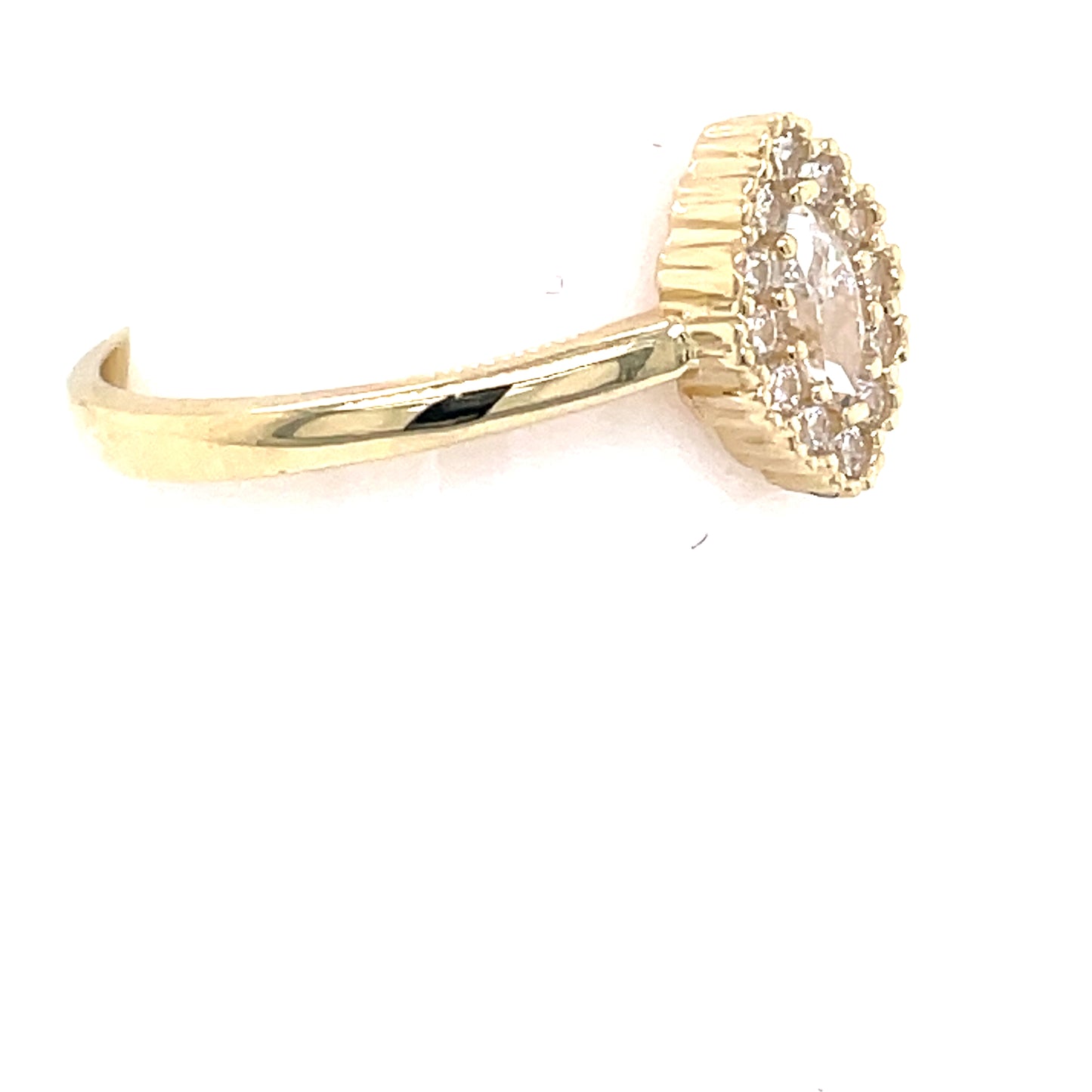 9ct Gold CZ Marquise Halo Ring GRZ338