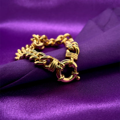 9ct Gold Chunky Curb Bracelet 19cm GB484