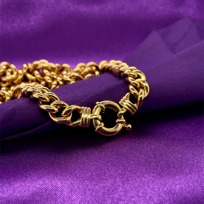 9ct Gold Chunky Curb Necklace 43cm GN194