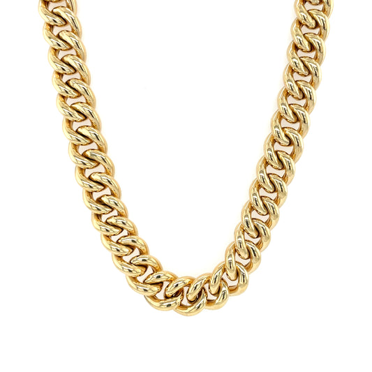 9ct Gold Chunky Curb Necklace 43cm GN194