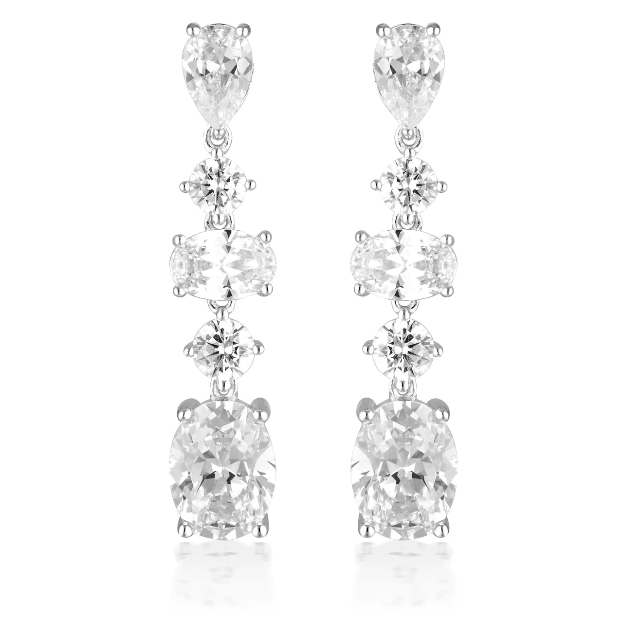 Georgini Iconic Bridal Christina Drop Earrings Silver IE982W