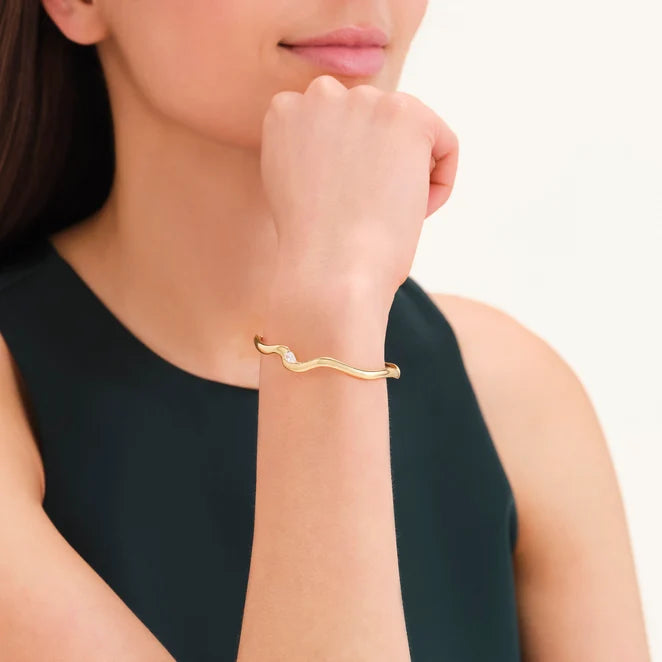 Rosefield Marquise Wave Bangle JBMWG J1303