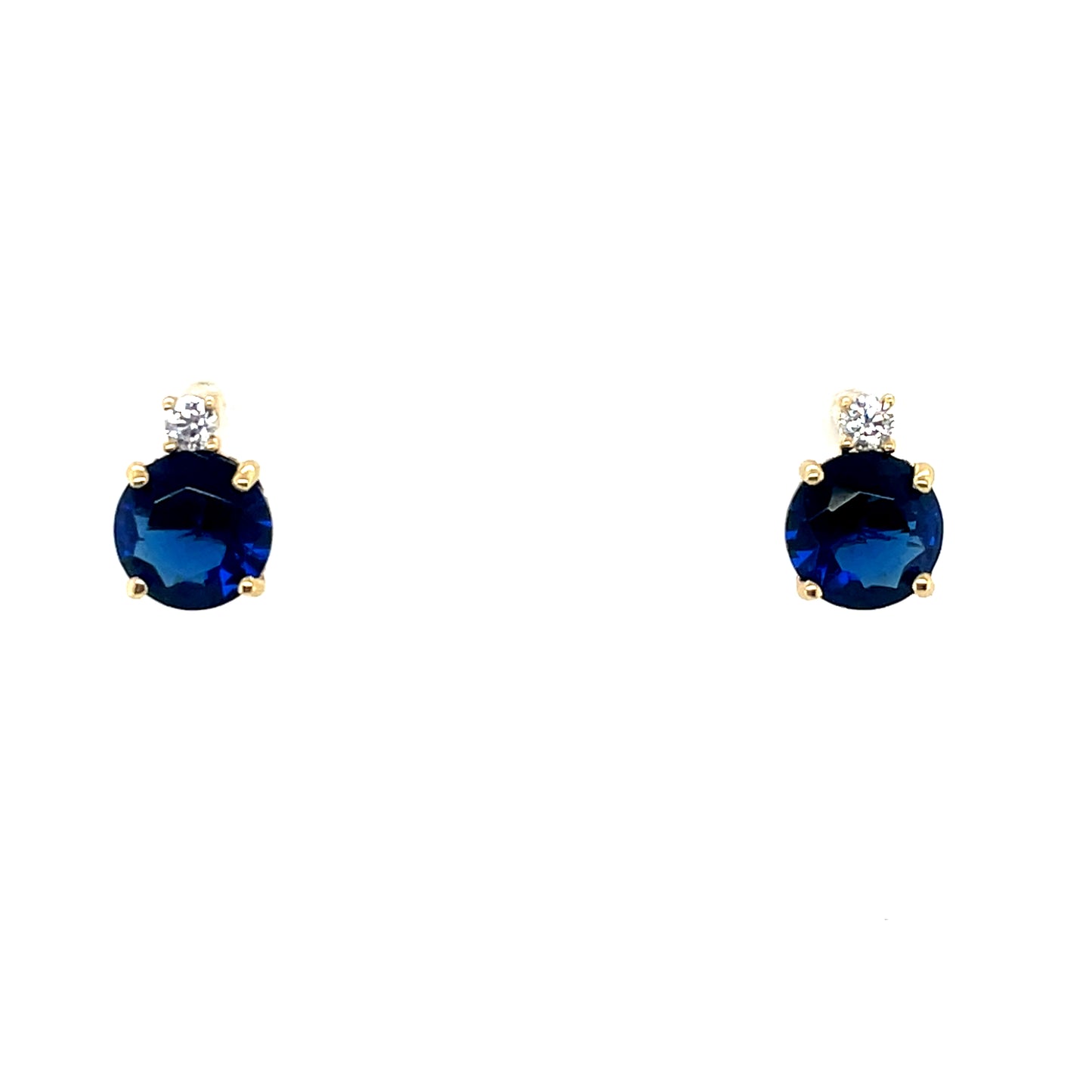 9ct Gold Sapphire CZ Stud Earrings GES118