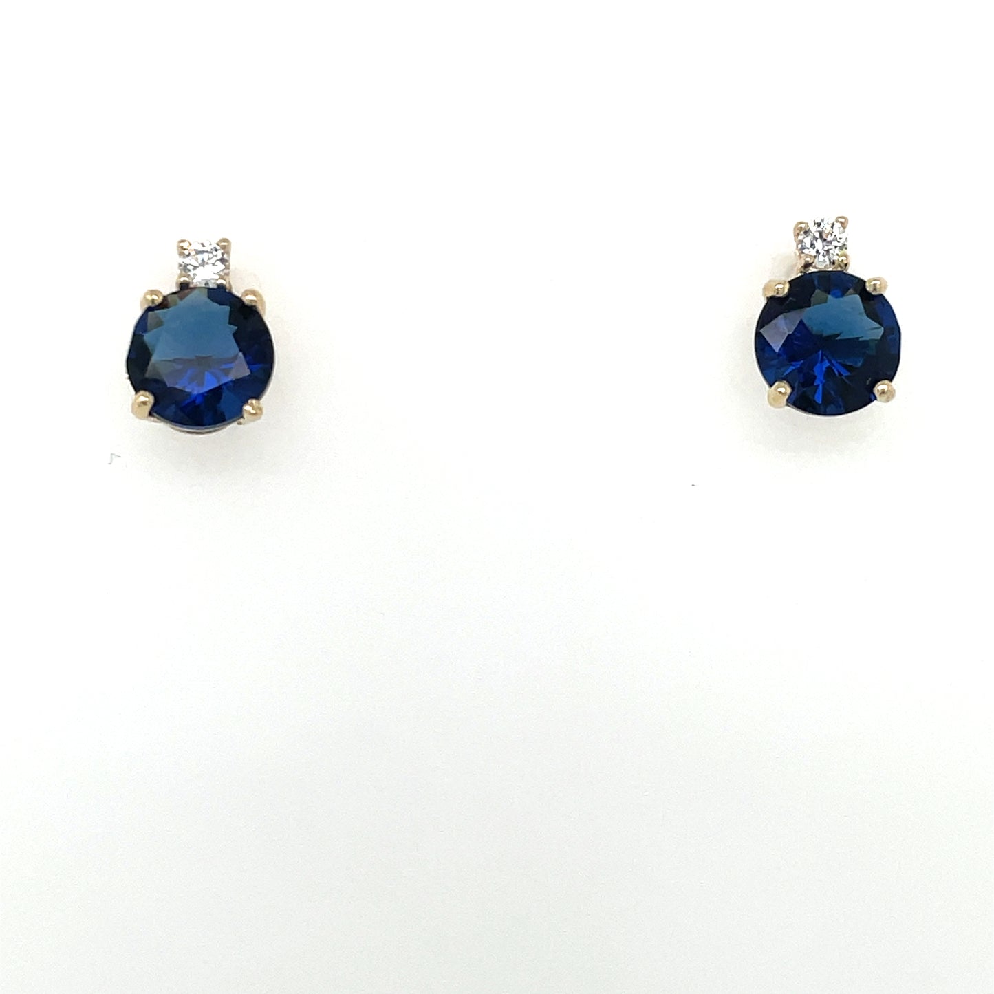 9ct Gold Sapphire CZ Stud Earrings GES118