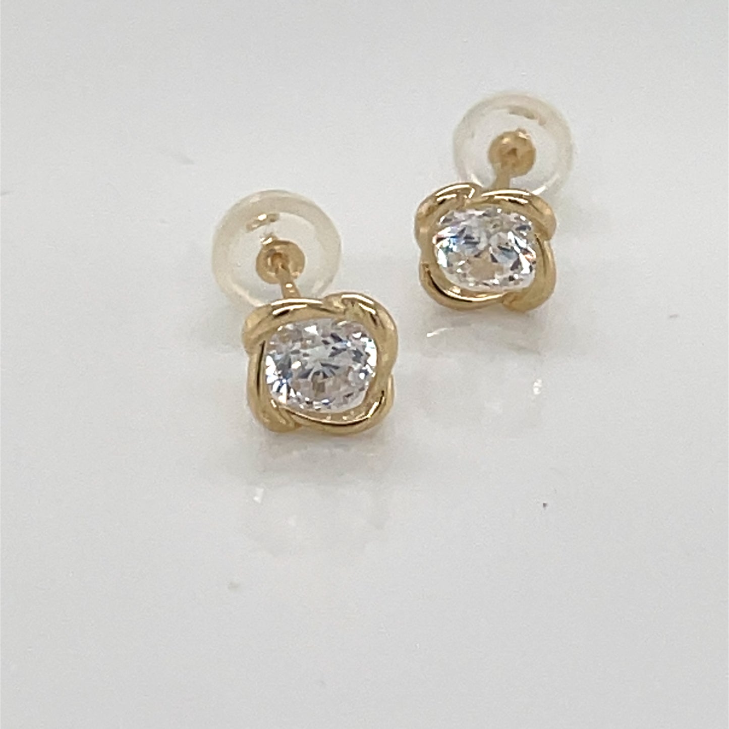 9ct Gold CZ Stud  Earrings GEZ740