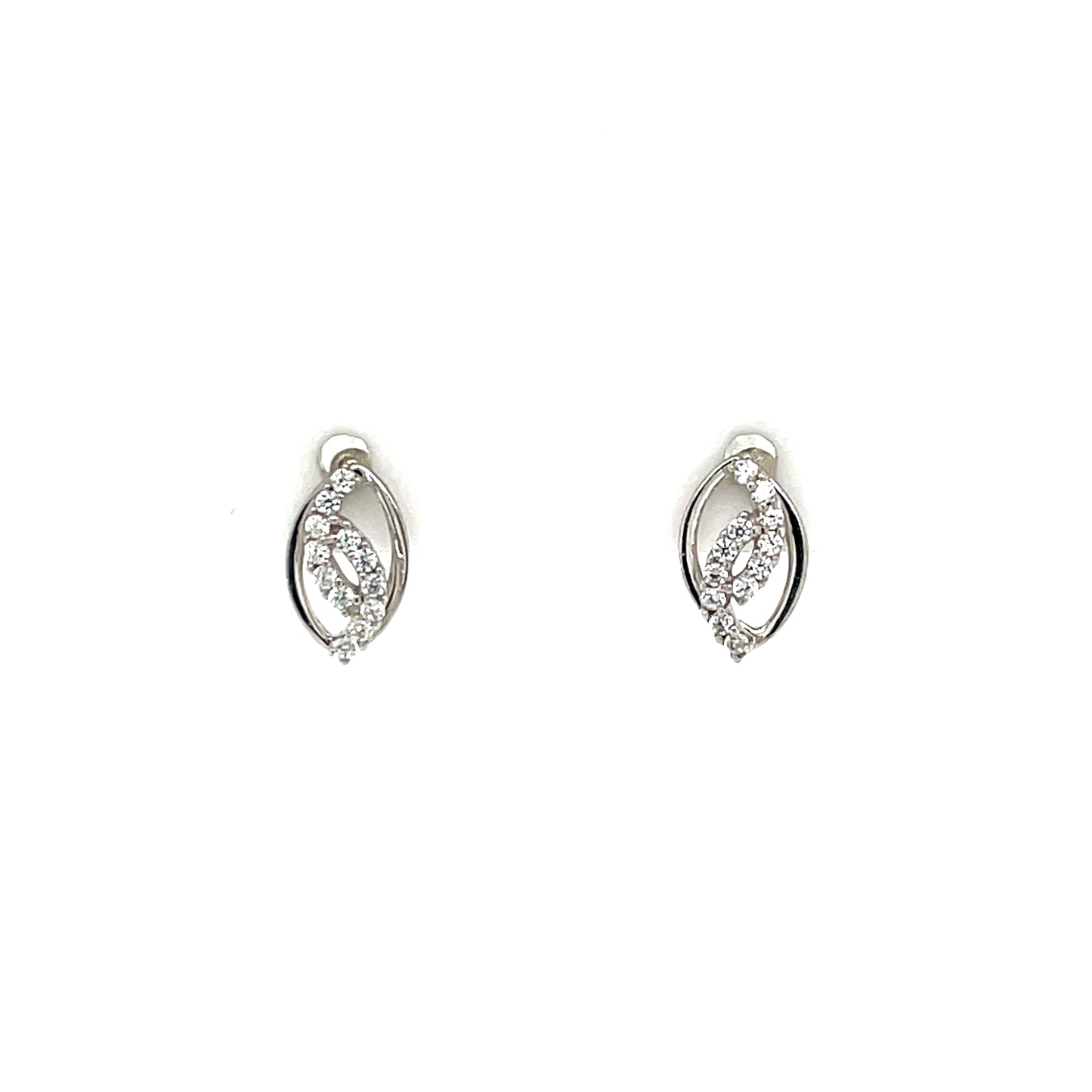 9ct White Gold CZ Stud  Earrings WEZ073