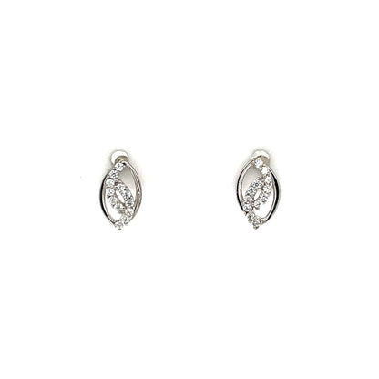 9ct White Gold CZ Stud  Earrings WEZ073