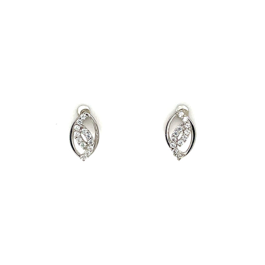 9ct White Gold CZ Stud  Earrings WEZ073