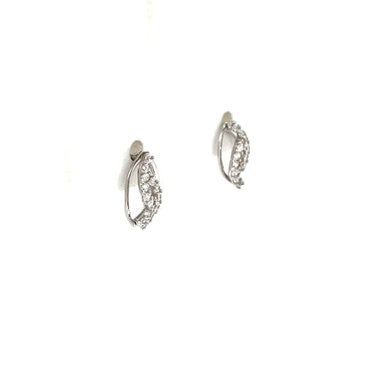 9ct White Gold CZ Stud  Earrings WEZ073