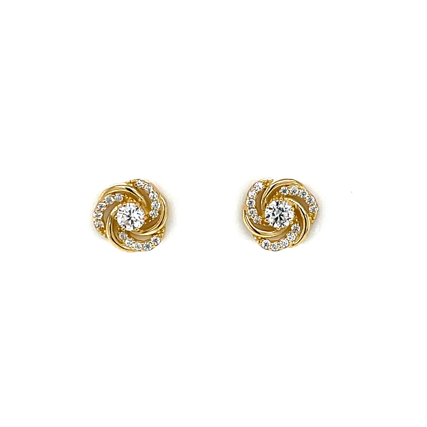 9ct Gold CZ Knot Stud  Earrings GEZ776