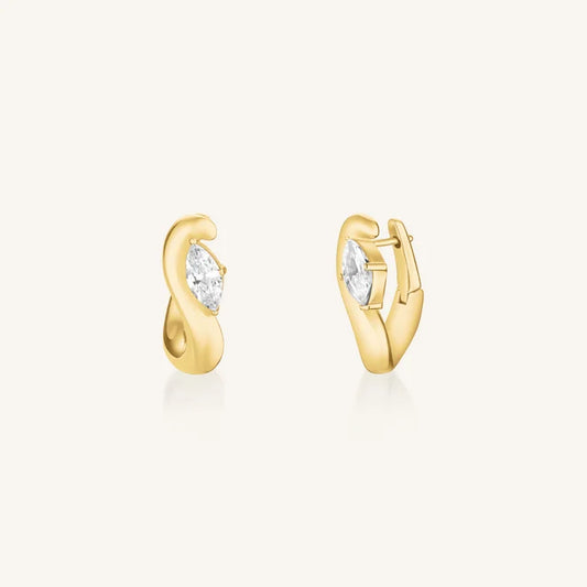 Rosefield Marquise Wave Hoops JEMWG J1299