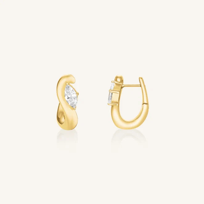 Rosefield Marquise Wave Hoops JEMWG J1299