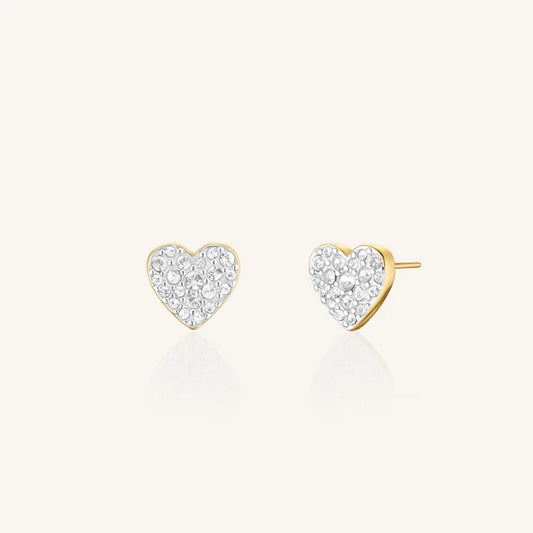 Rosefield Pavé Heart Stud Earrings JEPHG J1275
