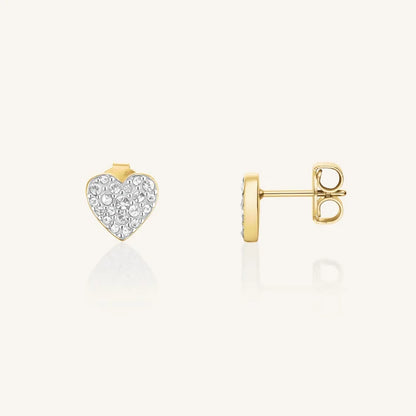 Rosefield Pavé Heart Stud Earrings JEPHG J1275