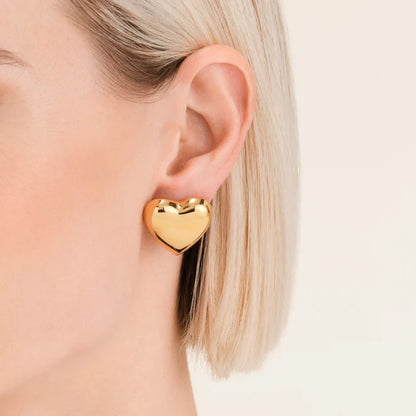 Rosefield Puffy Heart Stud Earrings JEPHG J983