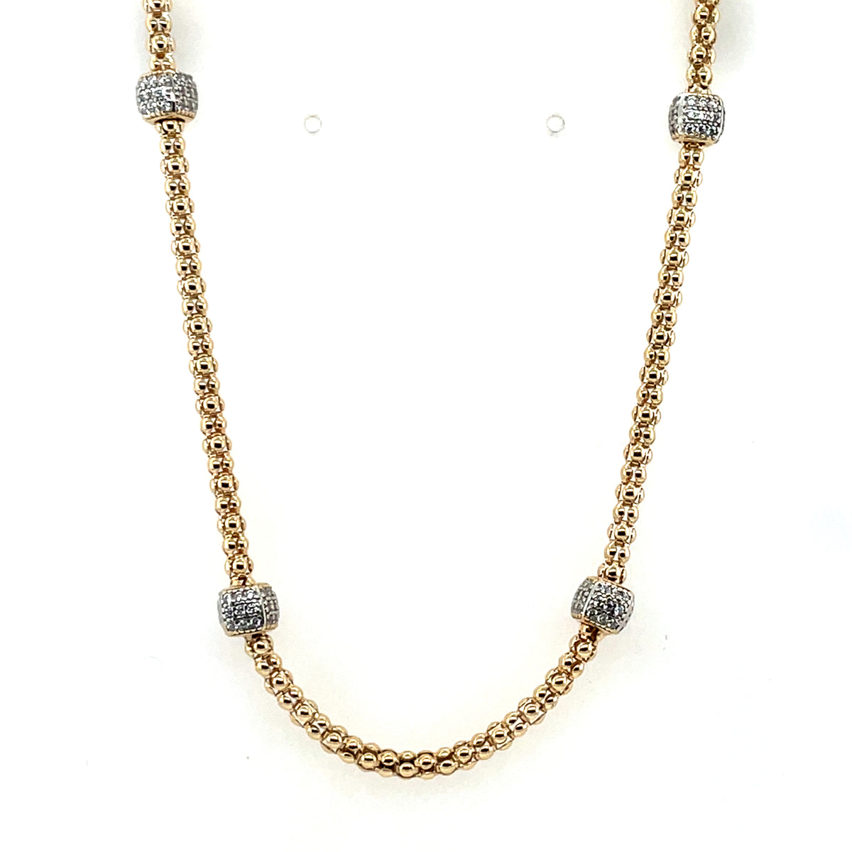 Gold Plated Silver CZ Roundel Necklace 43cm JES223GN