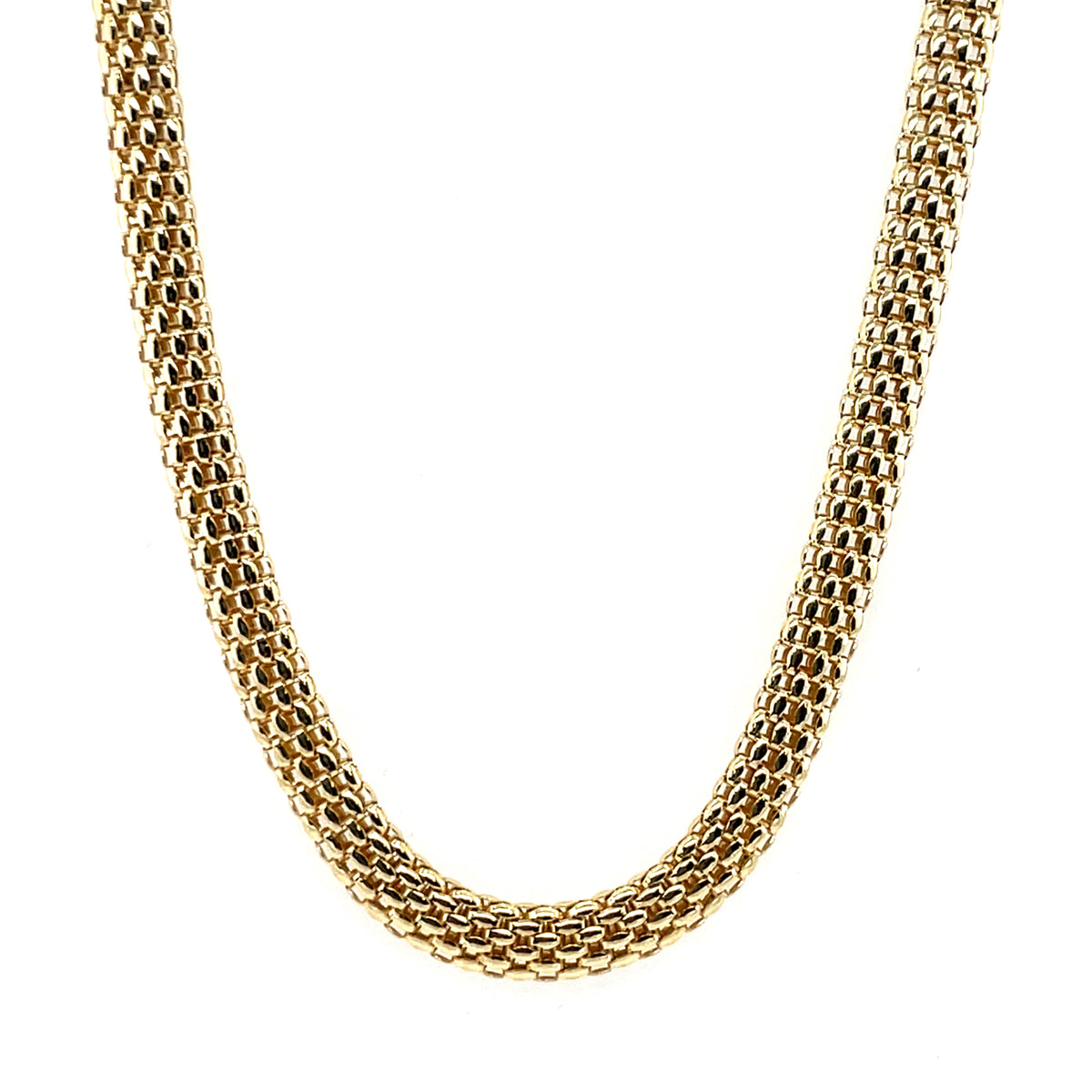Gold Plated Silver Mesh Necklace 43cm JES188GN