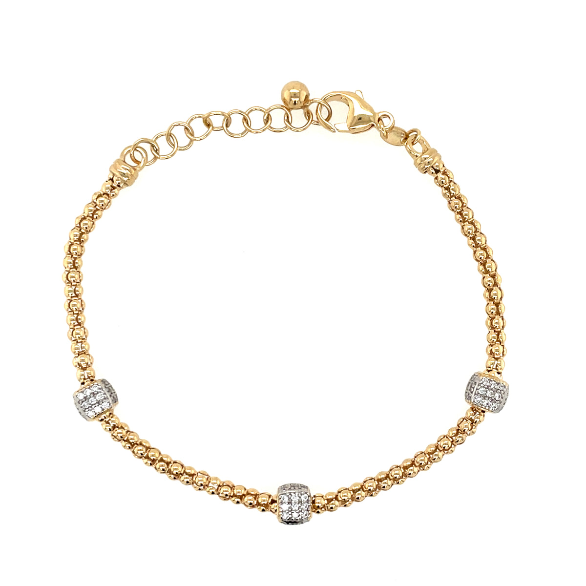Gold Plated Silver CZ Roundel Bracelet JES223GB