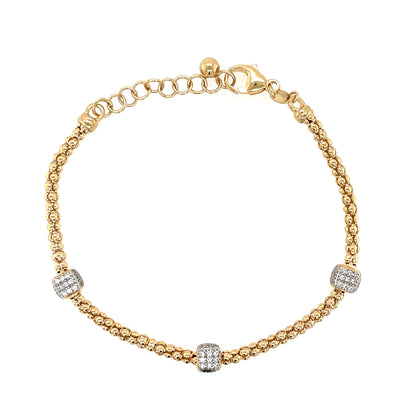 Gold Plated Silver CZ Roundel Bracelet JES223GB