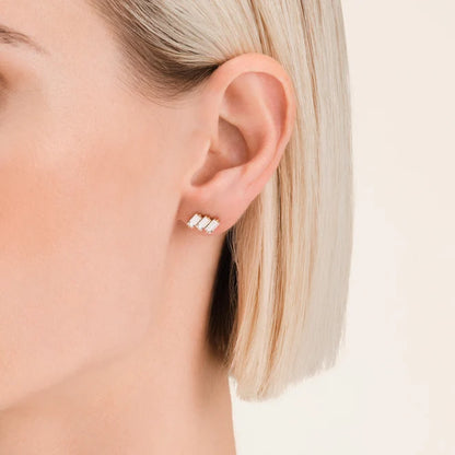 Rosefield Pearl Halo Stud Earrings JETBG J1127