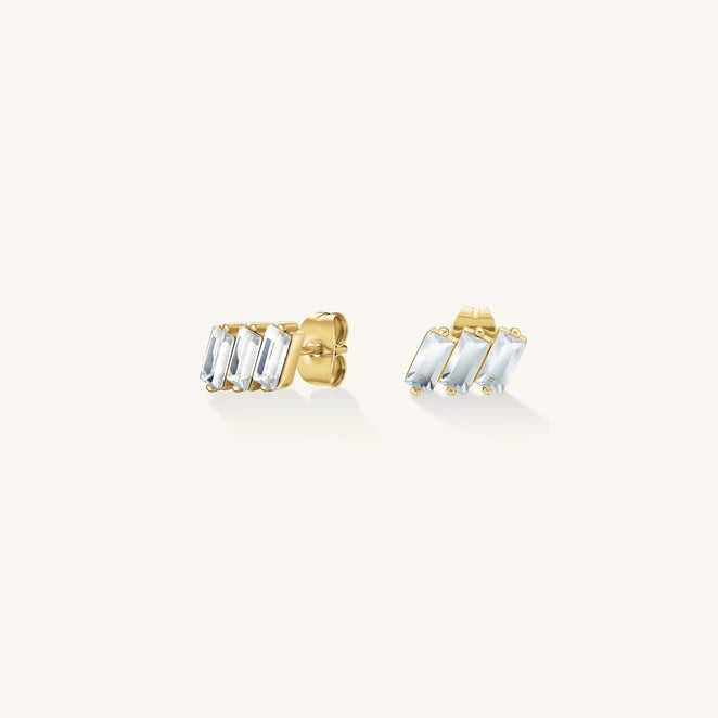 Rosefield Pearl Halo Stud Earrings JETBG J1127