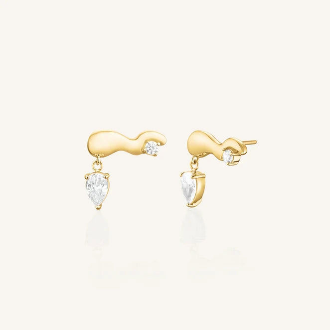 Rosefield Crystal Wave Stud Earrings JEWSG J1300