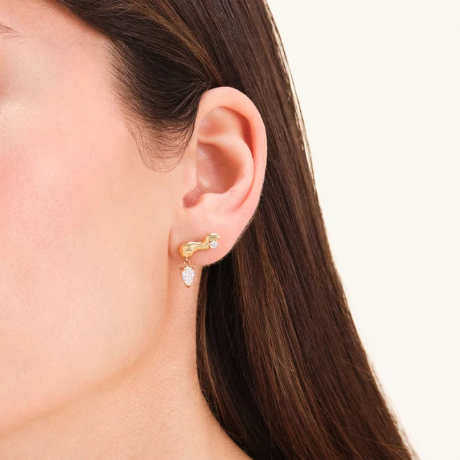 Rosefield Crystal Wave Stud Earrings JEWSG J1300