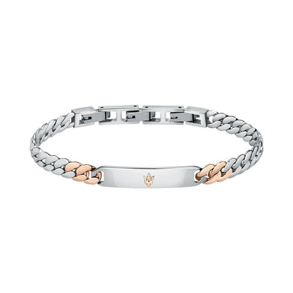 MASERATI JEWELS SILVER,ROSE GOLD BRACELET 22cm JEWELLERY BUCKLE