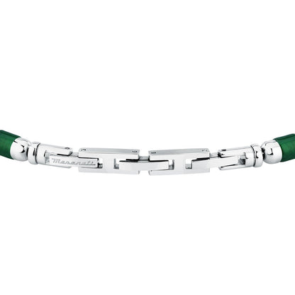 MASERATI JEWELS ICONIC BRACELET GREEN AGATE & IP BLACK JM334AVD48