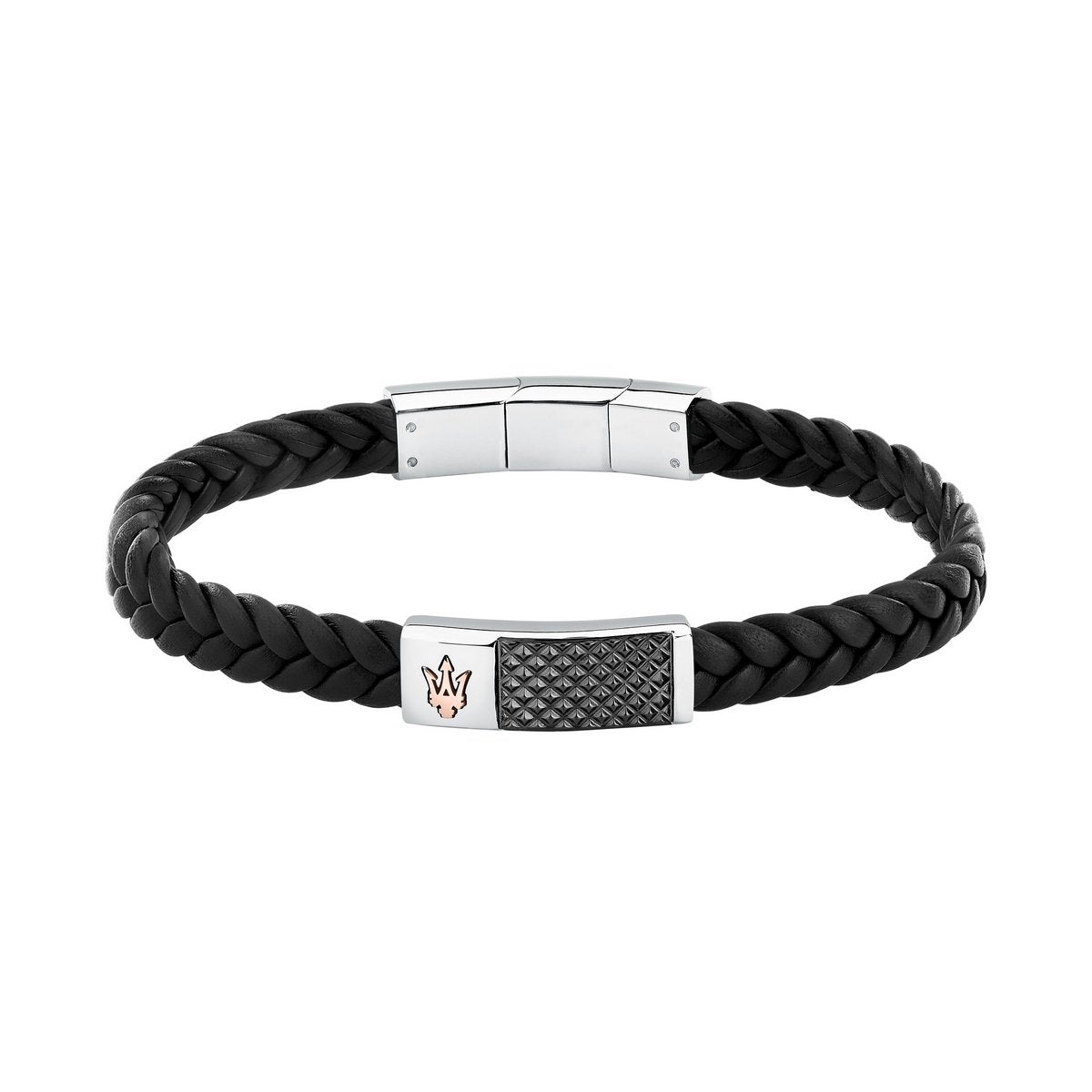 MASERATI JEWELS RECYCLED LEATHER BRACELET STEEL JM424AVE26