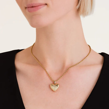Rosefield Ridged Heart Necklace JNHPG J1007