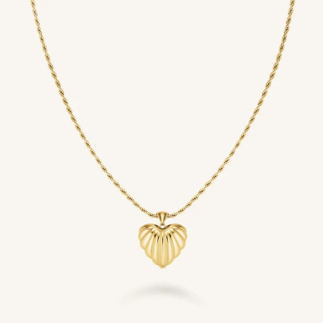 Rosefield Ridged Heart Necklace JNHPG J1007