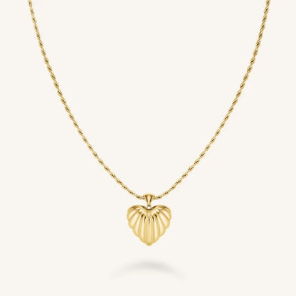 Rosefield Ridged Heart Necklace JNHPG J1007