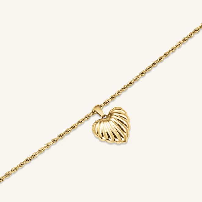 Rosefield Ridged Heart Necklace JNHPG J1007