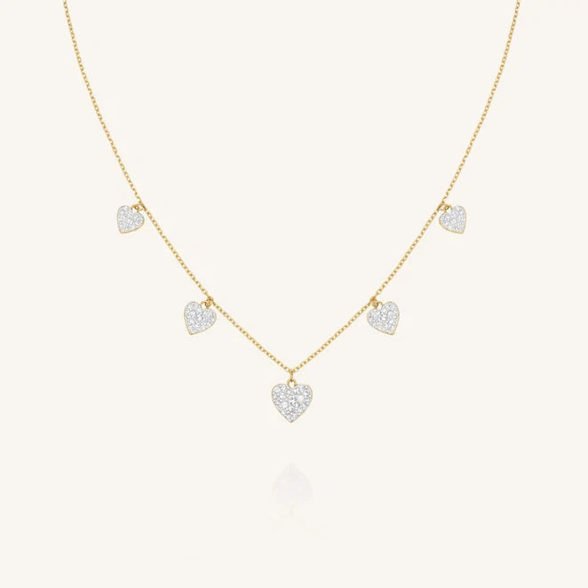 Rosefield Multi Hearts Necklace JNMHG J1274