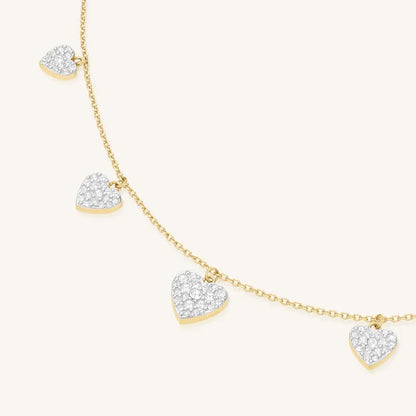 Rosefield Multi Hearts Necklace JNMHG J1274