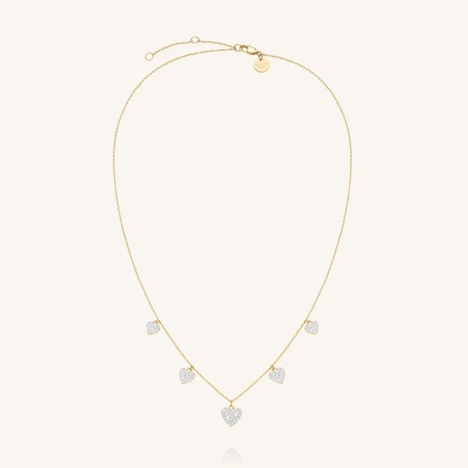 Rosefield Multi Hearts Necklace JNMHG J1274