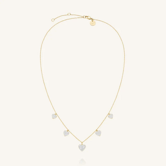 Rosefield Multi Hearts Necklace JNMHG J1274