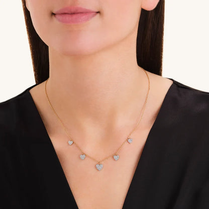 Rosefield Multi Hearts Necklace JNMHG J1274